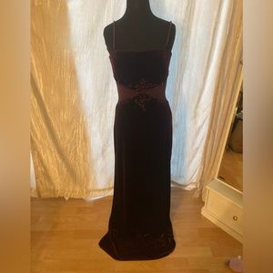 Vintage velvet burgundy gown